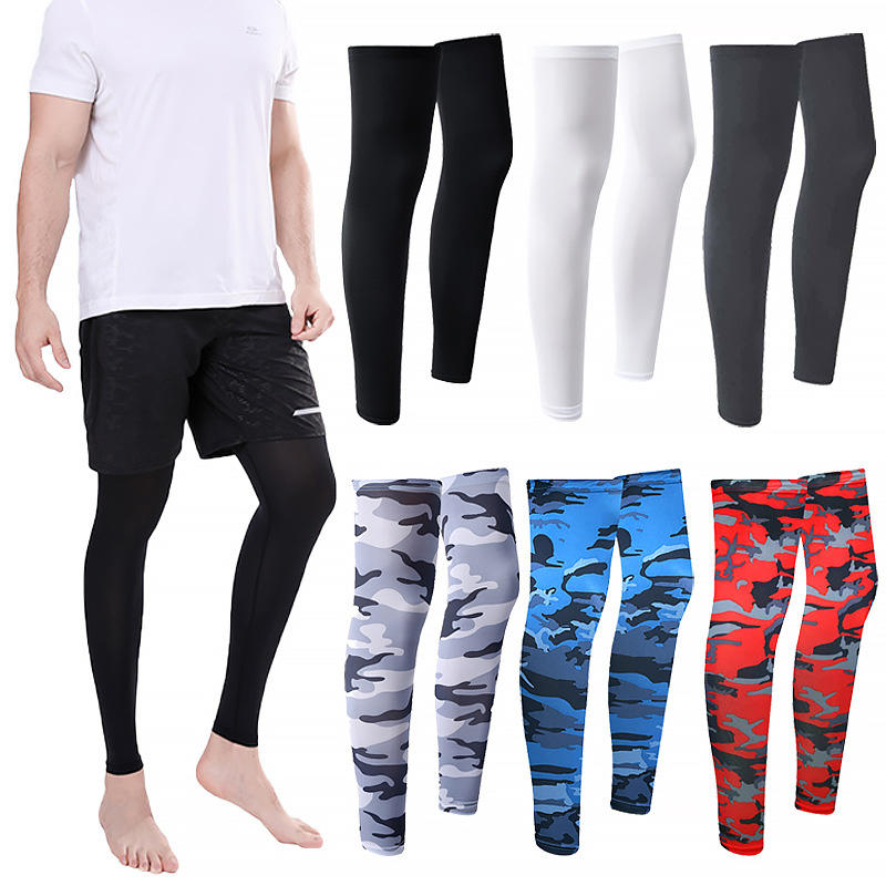 Running Gear For - 夏用ランニングサイクリングレッグスリーブアイスシルクUV保護圧縮滑り止めレッグウォーマー冷却スポーツギア1ペア