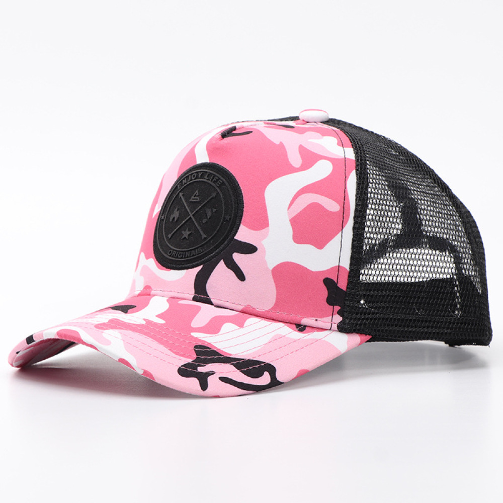 Running Cap Mesh - カジュアルなカモフラージュ柄パッチワークメッシュキャップ、調節可能なアウトドアスポーツ用日よけ野球帽、通気性のあるタクティカルサマーハット