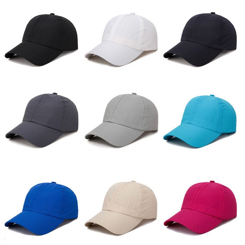 Running Cap Mesh - 太陽の帽子速乾性野球帽調節可能な薄いメッシュ屋外帽子通気性スナップバックスポーツキャップランニングハイキング