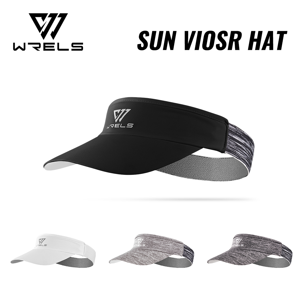 Running Cap Mesh - WRELSスポーツサンバイザーハット 通気性・吸汗性 ランニング・テニス用バイザーキャップ 軽量・伸縮性・UVカット ゴルフ用空トップハット