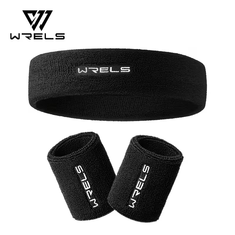 Sweat Band Wrist - WRELS 1 セットスポーツヘッドバンドリストバンド吸汗性バスケットボールフィットネス汗ヘッドバンド男性女性ヘアバンドスポーツリストバンド