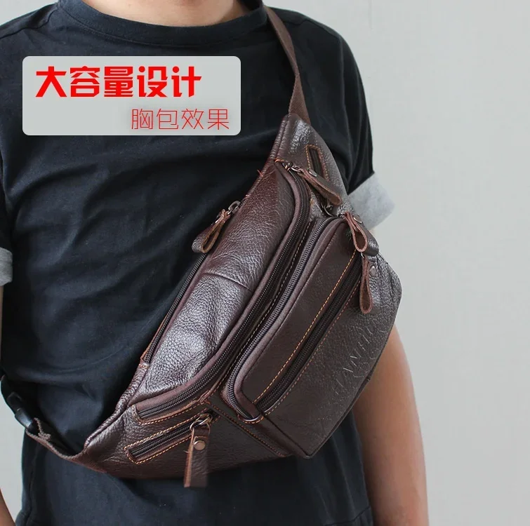 本物の牛革ウエストバッグ男性おかしいパックベルトバッグ電話ポ - Running Gear For のレビューと価格