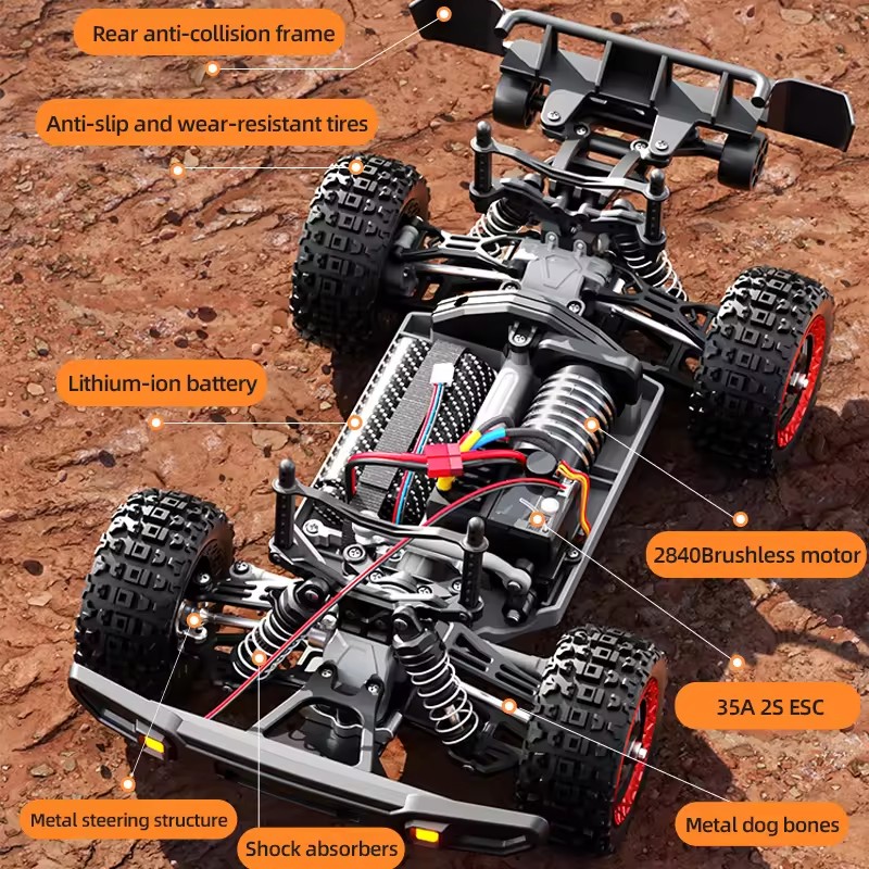 80KM/HブラシレスRCレーシングカー 1:18電動高速リ - Running Gear Vehicle のレビューと価格
