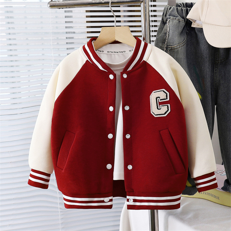 子供の野球ジャケットボーイズファッションコート秋女の子手紙カ - Running Gear For Kids のレビューと価格