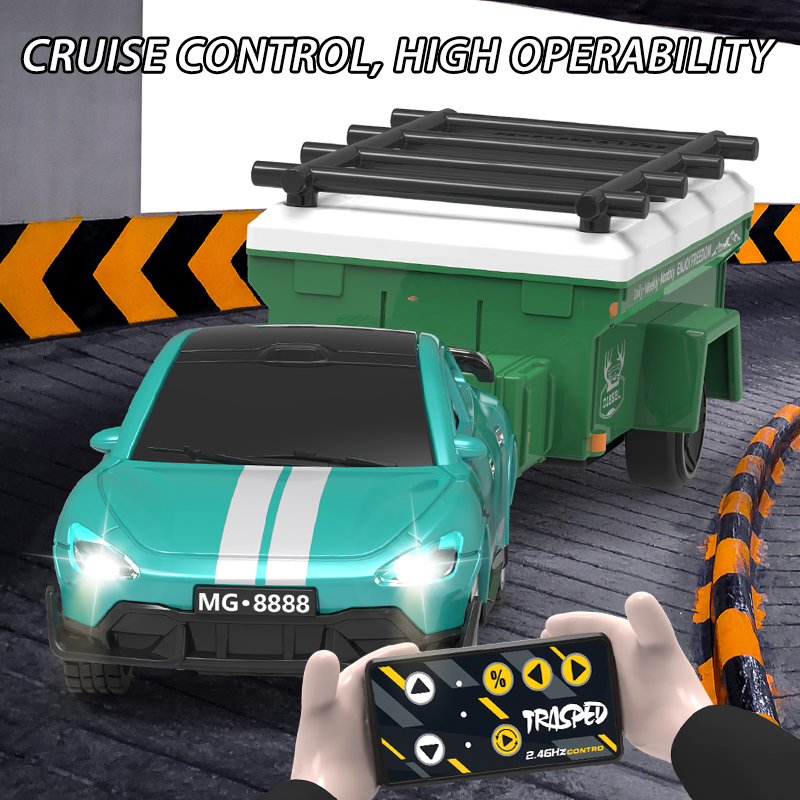 ミニ合金ドリフトカー、トレーラー付き、2.4Gリモコン＆アプ - Running Gear Trailer のレビューと価格